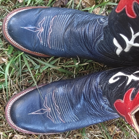 Ladies Lucchese 2000 NavyBlue Western Boots RARE - Picture 6 of 8